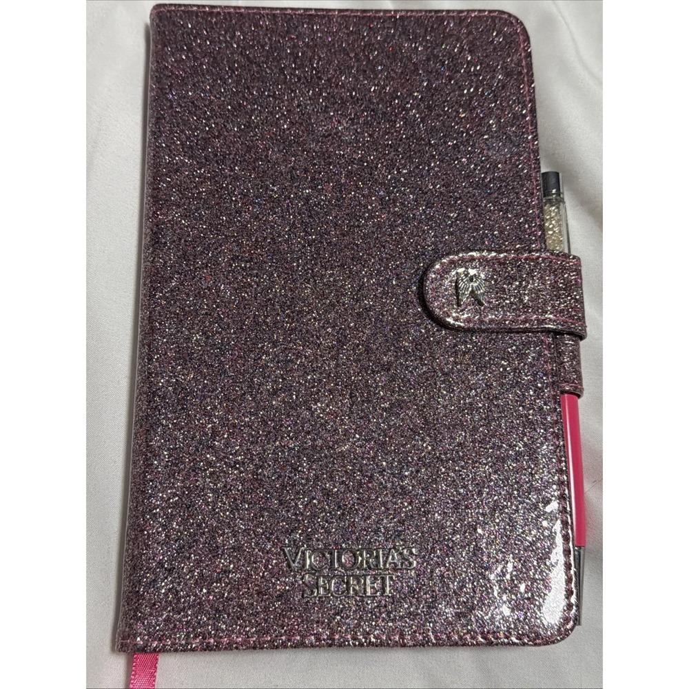 Victoria's Secret Glitter Hardcover Magnetic Closure Notebook w/ Pen